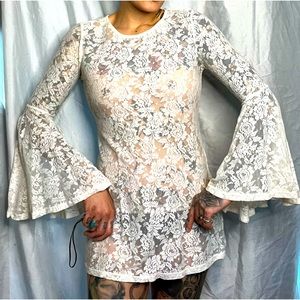 white lace “wedding” dress